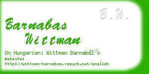 barnabas wittman business card